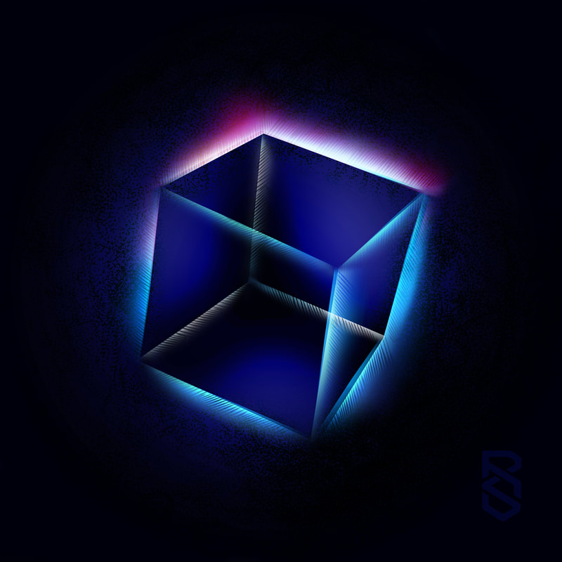 Raging Sons Square One - neon 3D square